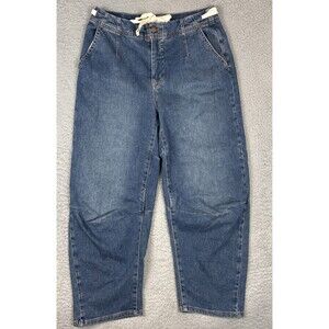 Anthropologie Pilcro Barrel Denim Jeans Medium Wash Nip Tuck Knees Size 26